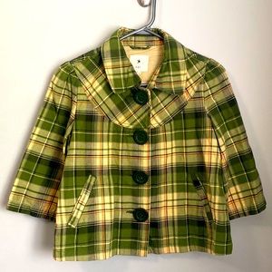 Forever 21 Cropped Plaid Jacket